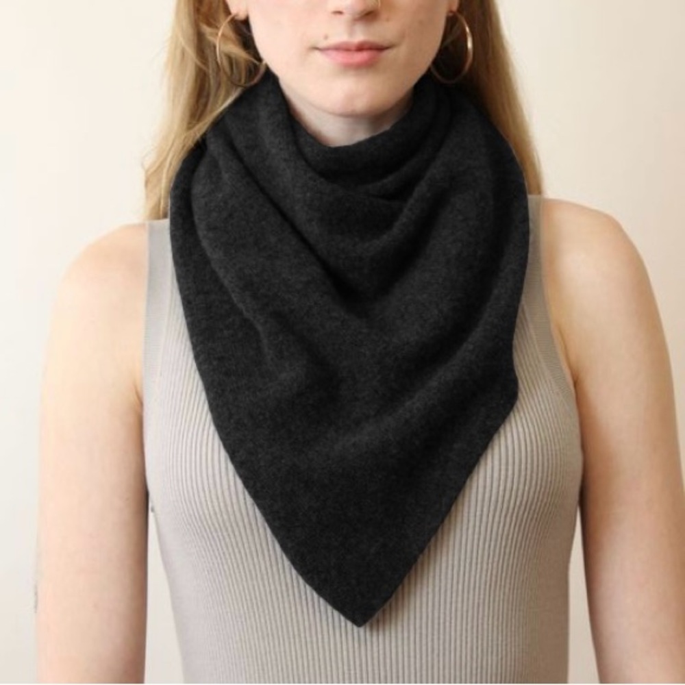 NWT Cashmere Scarf Black USA Made